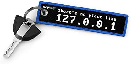 מחזיקי מפתח מקשים, תג מפתח איכותי פרימיום עבור קידוד, מפתח, מהנדס [אין מקום כמו 127.0.0.1]